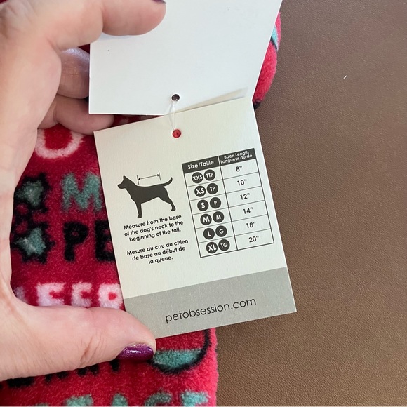 NWT Pet Posse Dog or Cat Pajamas Sweater Fleece Christmas Holiday Red Small Pjs - Picture 4 of 5